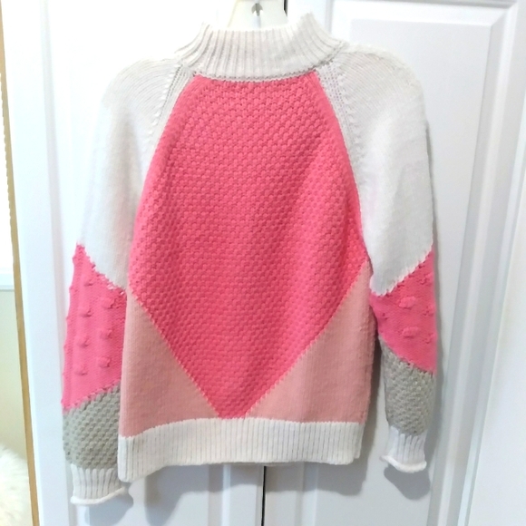 LOFT Women's Sweater Colorblock Stitchy Size XS - Picture 3 of 6